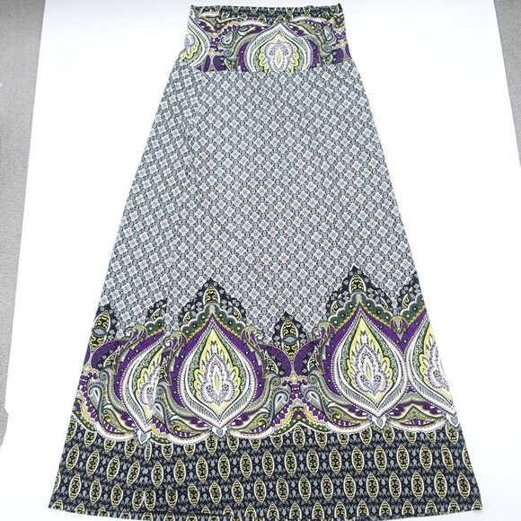 Cato Maxi Skirt Women's Small Multicolor Geometric Polyester Stretch Pull On - Picture 1 of 7